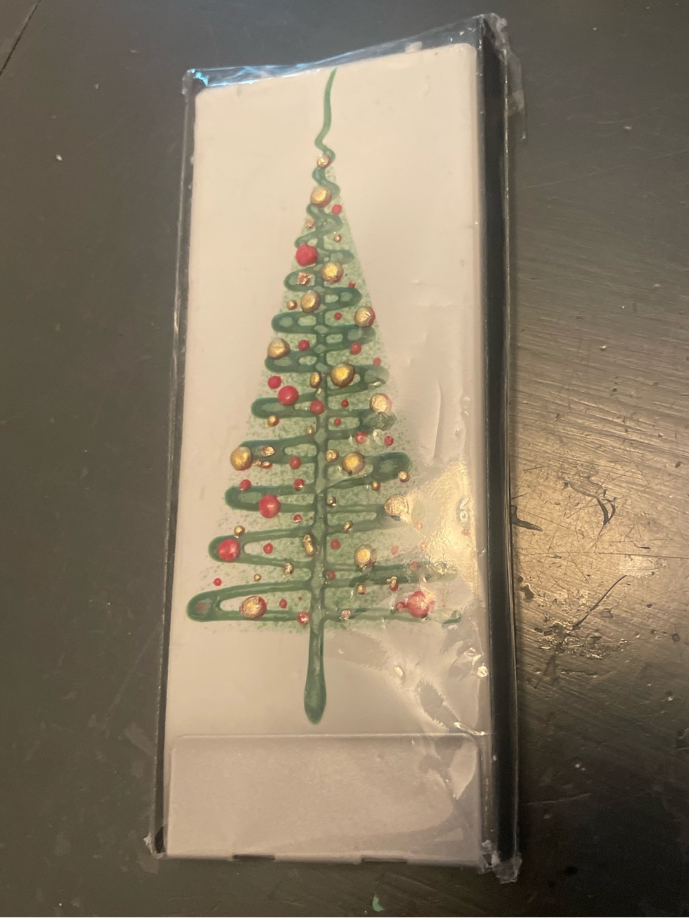 Flatyz Handmade Twin Wick Scentess Dripless Thin Flat Candle w/ Base Christmas